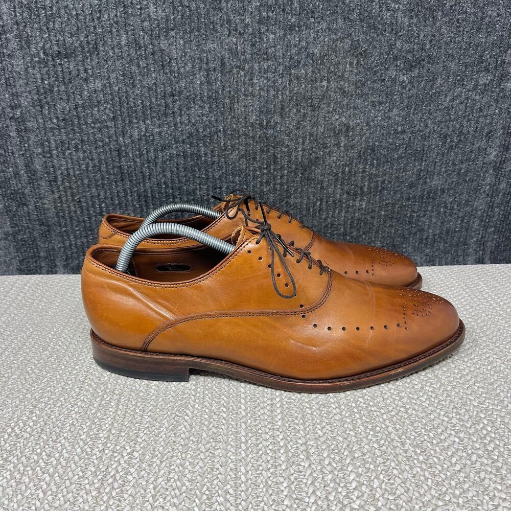 Allen Edmonds Weybridge Medallion Toe Oxfords Brown Leather Shoes Mens 10 3E